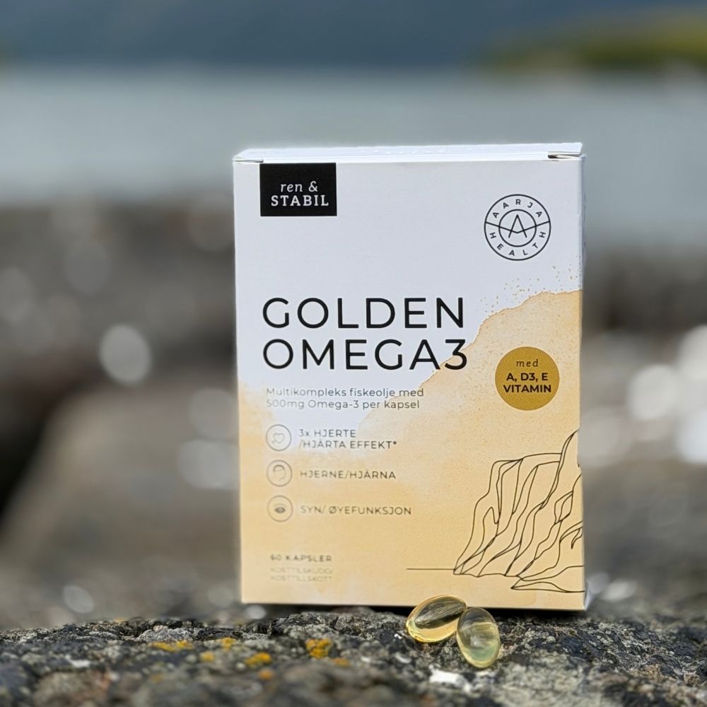 GOLDEN OMEGA3 FISKEOLJE, VIT A, E, D Aarja Health Norge