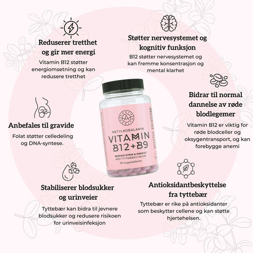 NATURLIG B12, B9 (FOLAT) OG TYTTEBÆR Aarja Health