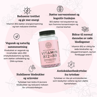 NATURLIG B12, FOLAT & TYTTEBÆR Aarja Health