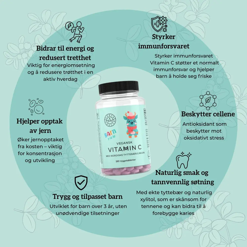 VITAMIN C & TYTTEBÆR FOR BARN Aarjahealth