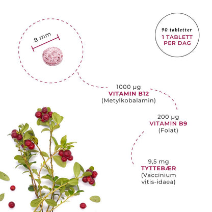 NATURLIG B12, FOLAT & TYTTEBÆR Aarja Health
