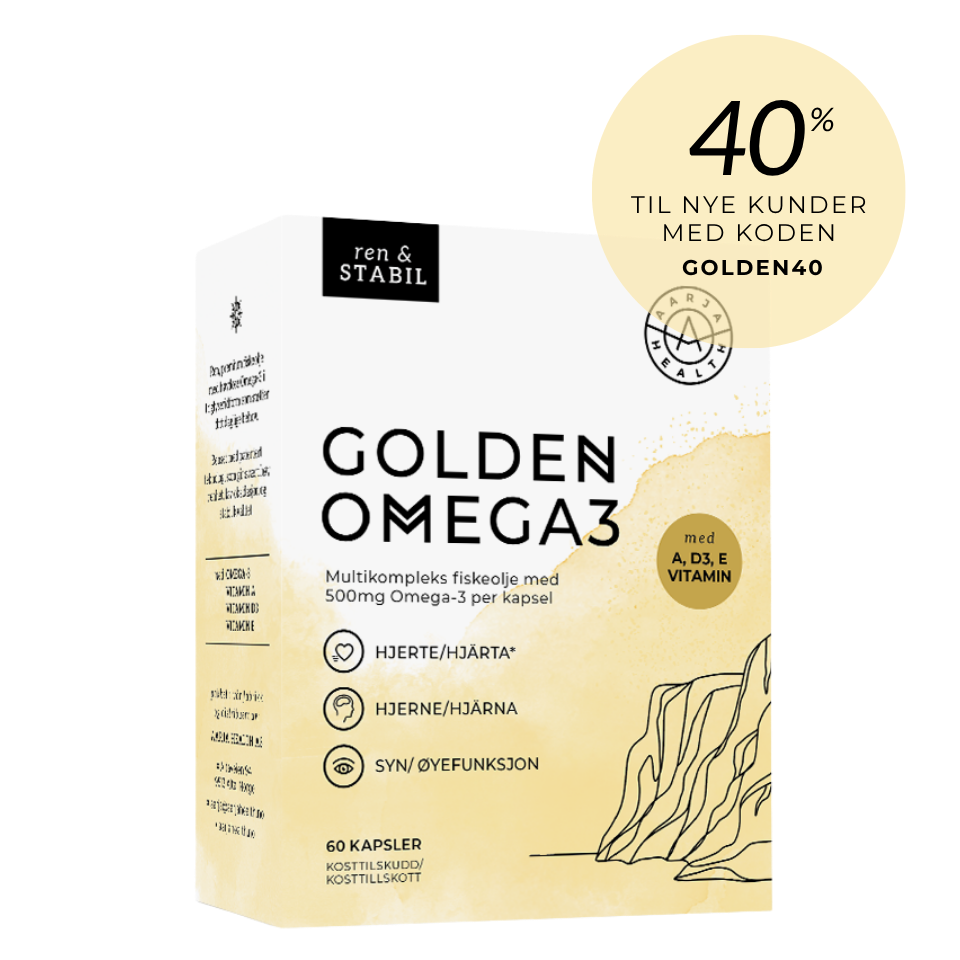 GOLDEN OMEGA3 FISKEOLJE, VIT A, E, D Aarja Health Norge