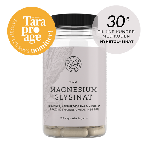 ZMA - MAGNESIUM GLYSINAT MED B6, SINK OG HAMP Aarja Health Norge