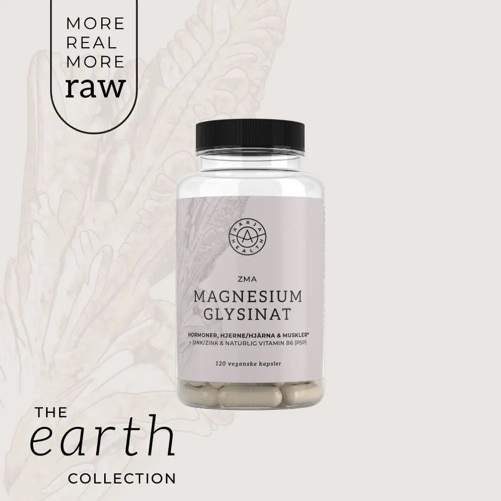 ZMA - MAGNESIUM GLYSINAT MED B6, SINK OG HAMP Aarja Health Norge