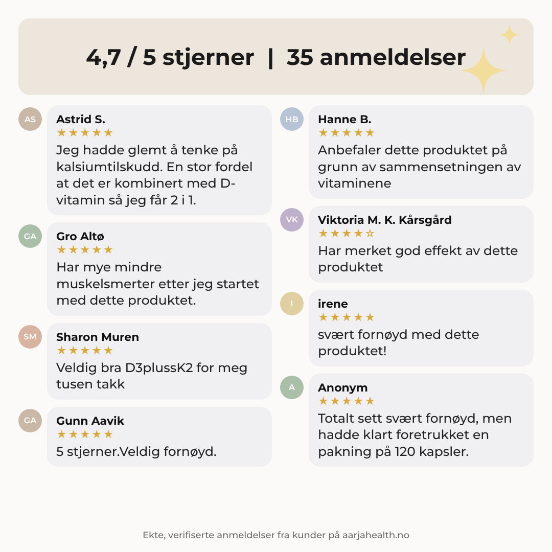 BONE BOOST (D3 OG K2 MED MARINT KALSIUM) Aarja Health